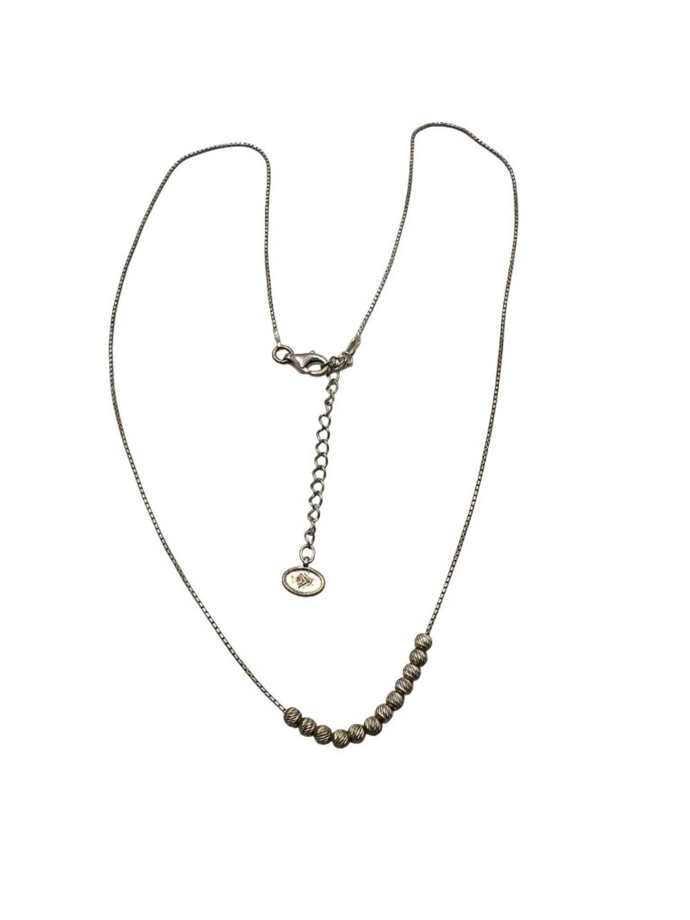 SILPADA Sterling Silver Textured Beads Necklace 17 Inch